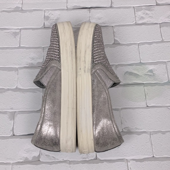 Skechers Street Air Cushioned Foam shoes sneakers Silver stud metallic Slip on - Picture 7 of 12